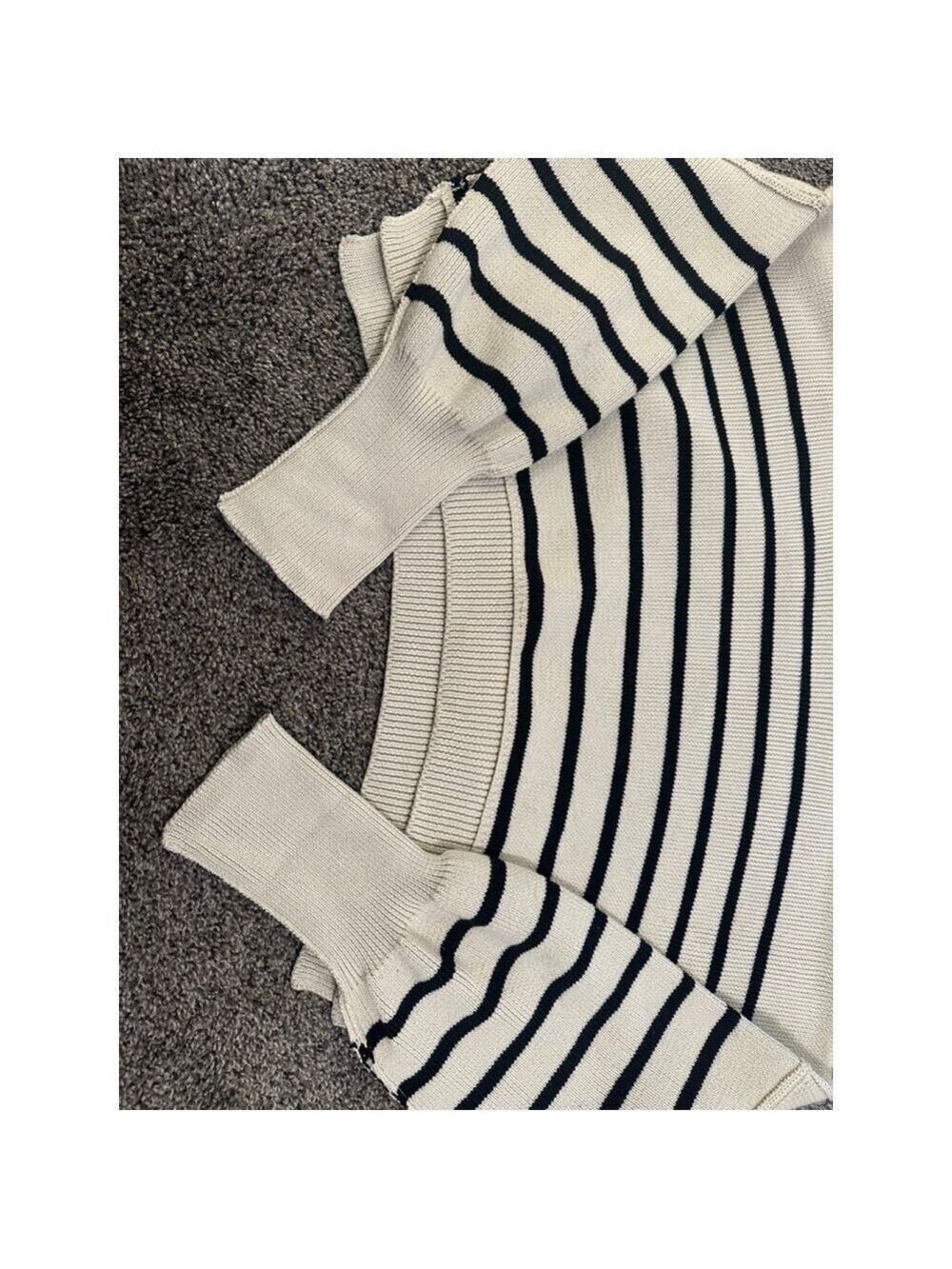 COMMENSE Crew Neck Sweater Off White Black Medium - Picture 3 of 10